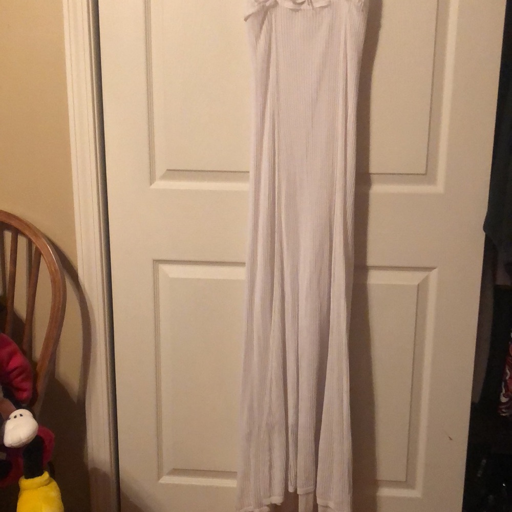 White Small Crocheted Knit Dress w/Under Dress - Picture 5 of 6